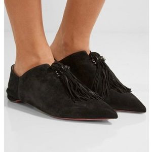 Christian Louboutin Medinana Studded Tassel Flat Convertible Loafers Mules Slide